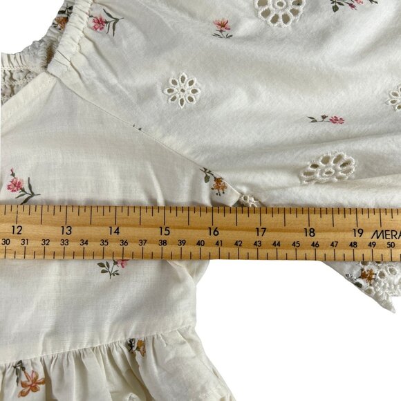 American Eagle Flutter Sleeve Eyelet Babydoll Peasant Blouse, Size Small - Picture 6 of 12